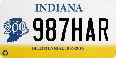 IN license plate 987HAR