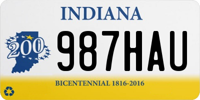 IN license plate 987HAU