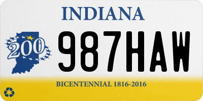 IN license plate 987HAW