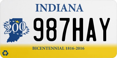 IN license plate 987HAY