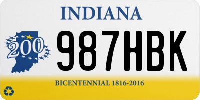 IN license plate 987HBK