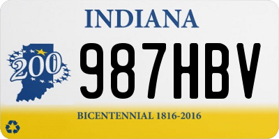 IN license plate 987HBV