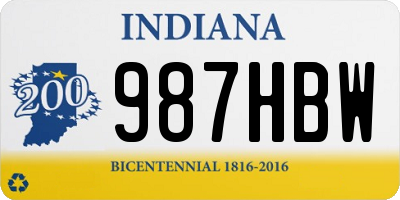 IN license plate 987HBW