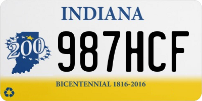 IN license plate 987HCF