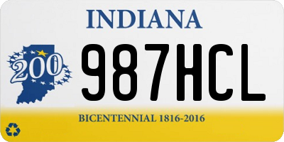 IN license plate 987HCL