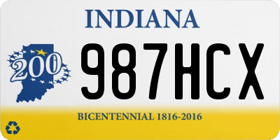 IN license plate 987HCX