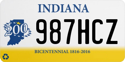 IN license plate 987HCZ