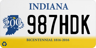 IN license plate 987HDK