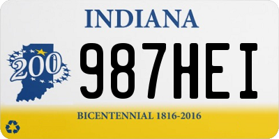 IN license plate 987HEI