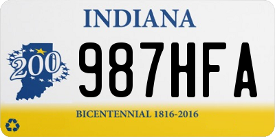IN license plate 987HFA