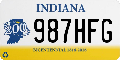 IN license plate 987HFG