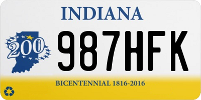 IN license plate 987HFK