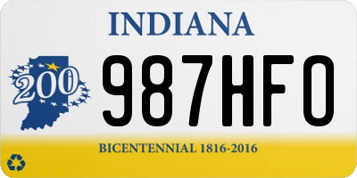 IN license plate 987HFO