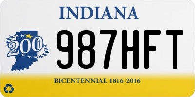 IN license plate 987HFT