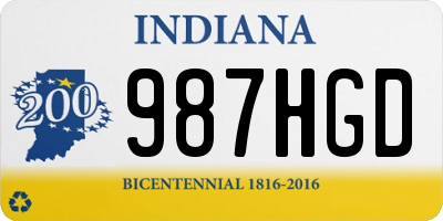 IN license plate 987HGD