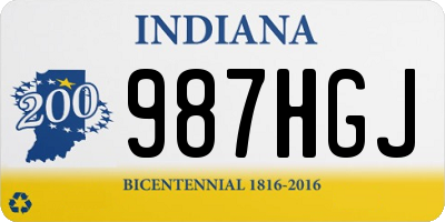 IN license plate 987HGJ