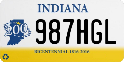 IN license plate 987HGL