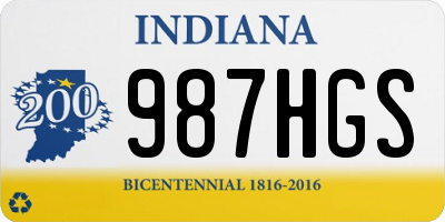 IN license plate 987HGS