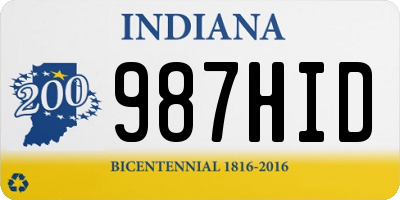 IN license plate 987HID