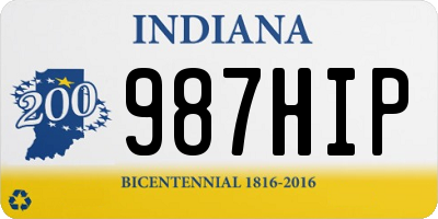 IN license plate 987HIP