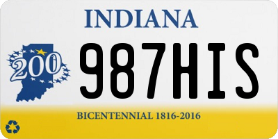 IN license plate 987HIS