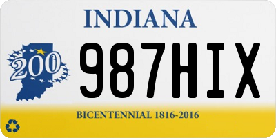 IN license plate 987HIX