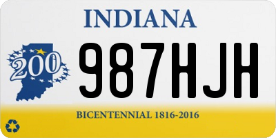 IN license plate 987HJH