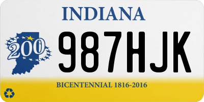 IN license plate 987HJK