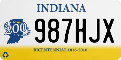 IN license plate 987HJX