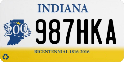 IN license plate 987HKA