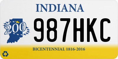 IN license plate 987HKC