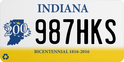 IN license plate 987HKS