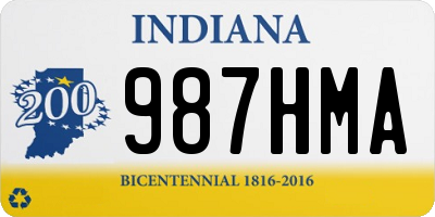 IN license plate 987HMA