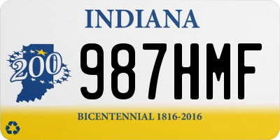 IN license plate 987HMF