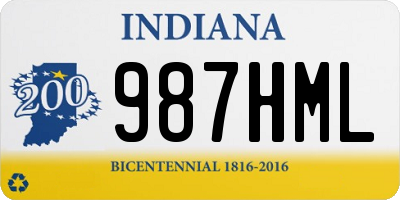 IN license plate 987HML