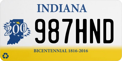 IN license plate 987HND