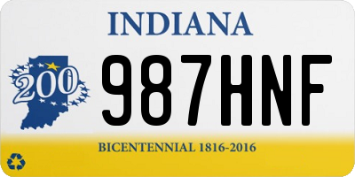 IN license plate 987HNF