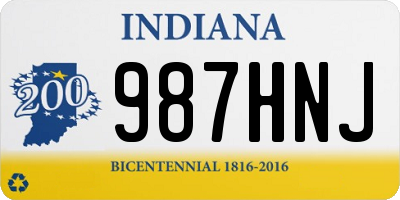 IN license plate 987HNJ