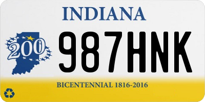 IN license plate 987HNK