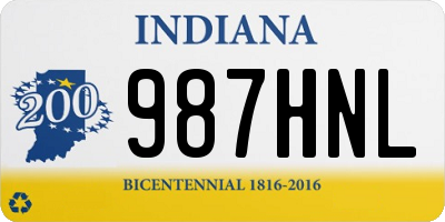 IN license plate 987HNL