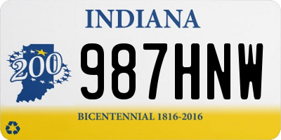 IN license plate 987HNW