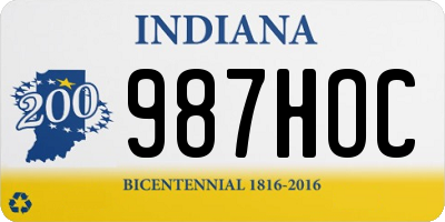 IN license plate 987HOC