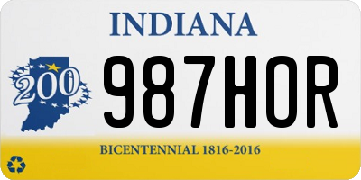 IN license plate 987HOR