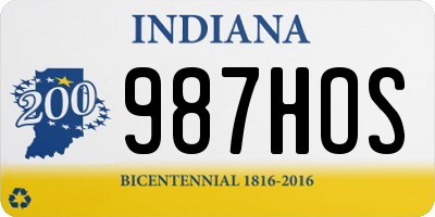 IN license plate 987HOS