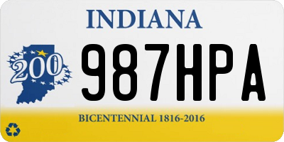 IN license plate 987HPA