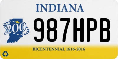 IN license plate 987HPB