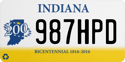 IN license plate 987HPD
