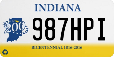 IN license plate 987HPI