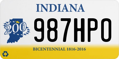 IN license plate 987HPO