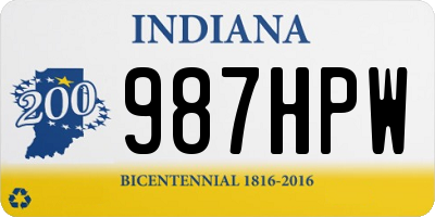 IN license plate 987HPW